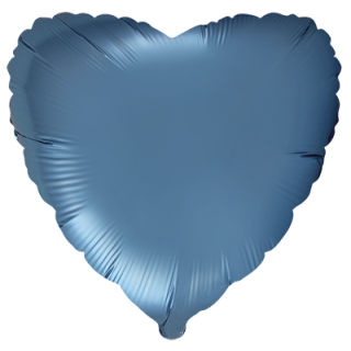 Flexmetal Folienballon Herz Blau-Stahl Satin  ø45cm-1St