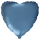 Flexmetal Folienballon Herz Blau-Stahl Satin  ø45cm-1St