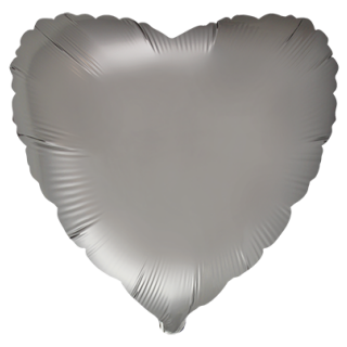 Flexmetal Folienballon Herz Grau-Stahlgrau Satin  ø45cm-1St