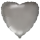 Flexmetal Folienballon Herz Grau-Stahlgrau Satin  ø45cm-1St