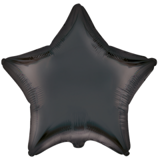 Flexmetal Folienballon Stern Schwarz Satin ø45cm-1St
