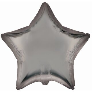 Flexmetal Folienballon Stern Silber Satin ø45cm-1St