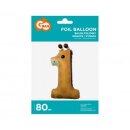 Godan Folienballon -Zahl 1- Giraffe 80cm-1St