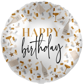 DIWULI 5er-Set Luftballons „40 - Happy Birthday“ – Mit Konfetti, Kronen & Sternen