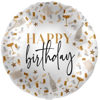Premioloon Folienballon Happy Birthday Gold ø71cm-1St