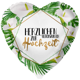 Premioloon Folienballon Herzlichen Glückwunsch Hochzeit  ø43cm-1St