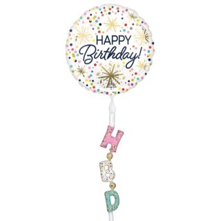 Anagram Folienballon Happy Birthday Air-Walker 175cm-1St