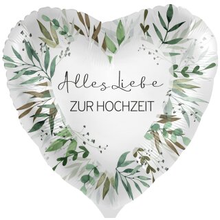 Premioloon Folienballon Alles Liebe zur Hochzeit Grün ø43cm-1St