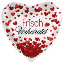 Luftballon Frisch Verheiratet Folie-Herz ø43cm