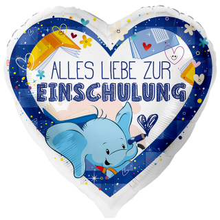 Premioloon Folienballon Alles liebe zur Einschulung Blau  ø43cm-1St