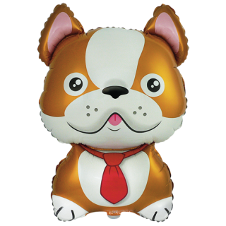 Flexmetal Folienballon Hund-Bulldogge Braun 70cm-1St