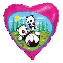 Flexmetal Folienballon Panda mit Baby  ø45cm...