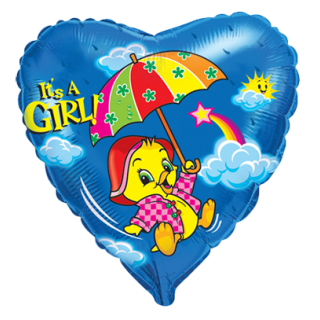 Flexmetal Folienballon Its a Girl  ø45cm unverpackt-1St