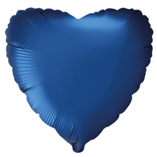 Flexmetal Folienballon Herz Blau-Dunkel Satin  ø45cm unverpackt-1St