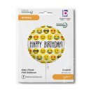 Betallic Folienballon Happy Birthday Emoji  ø46cm-1St