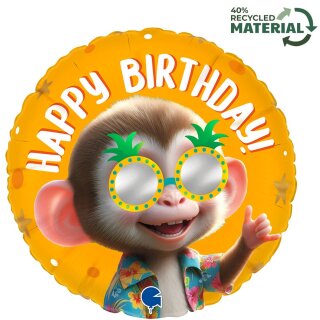 Grabo Folienballon Affe Happy Birthday  ø46cm-1St