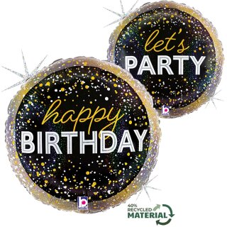 Betallic Folienballon Happy Birthday Metallic  ø46cm-1St