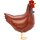 Grabo Folienballon Henne Braun Air-Walker 56cm-1St