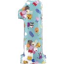 Grabo Folienballon -Zahl 1- Peppa Pig Folie 66cm-1St