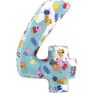 Grabo Folienballon -Zahl 4- Peppa Pig Folie 66cm-1St