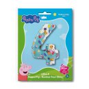 Grabo Folienballon -Zahl 4- Peppa Pig Folie 66cm-1St