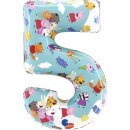 Grabo Folienballon -Zahl 5- Peppa Pig Folie 66cm-1St