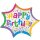 Betallic Folienballon Happy Birthday Stern 69cm-1St