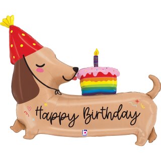 Betallic Folienballon Hund-Dackel Happy Birthday 109cm-1St