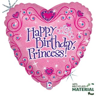 Betallic Folienballon Happy Birthday Prinzess  ø46cm-1St