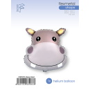 Flexmetal Folienballon Nilpferdkopf 56cm unverpackt-1St