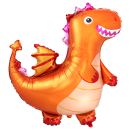 Flexmetal Folienballon Drachen Orange 92cm-1St