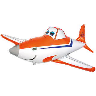 Flexmetal Folienballon Flugzeug Orange 87cm-1St
