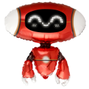 Flexmetal Folienballon Roboter Rot 68cm-1St