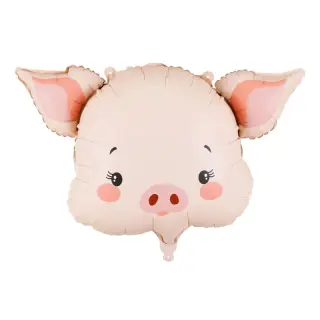Partydeco Folienballon Schweinekopf 61cm-1St