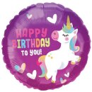 Godan Folienballon Einhorn Happy Birthday To You...