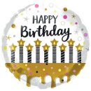 Godan Folienballon Happy Birthday Kerzen  ø46cm-1St