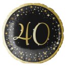 Riethmüller Folienballon -Zahl 40- Schwarz-Gold...
