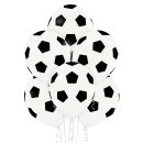 6 Luftballons Fußbälle Weiß ø30cm