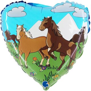 Grabo Folienballon Pferde  ø46cm unverpackt-1St