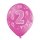 6 Luftballons Zahl 2 Mix &oslash;30cm