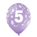 6 Luftballons Zahl 5 Mix &oslash;30cm