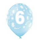 6 Luftballons -Zahl 6- Mix 30cm