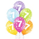6 Luftballons -Zahl 7- Mix ø30cm