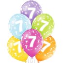 Belbal Premium Luftballon -Zahl 7- ø30cm Mix-6St