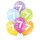 6 Luftballons Zahl 7 Mix &oslash;30cm