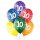 6 Luftballons Zahl 10 Mix &oslash;30cm