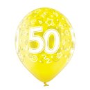6 Luftballons Zahl 50 Mix &oslash;30cm