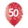 6 Luftballons Zahl 50 Mix &oslash;30cm