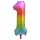 Luftballon Zahl 1 Regenbogen Folie ca 86cm