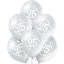 Belbal Premium Luftballon -Zahl 25- ø30cm Silber-6St